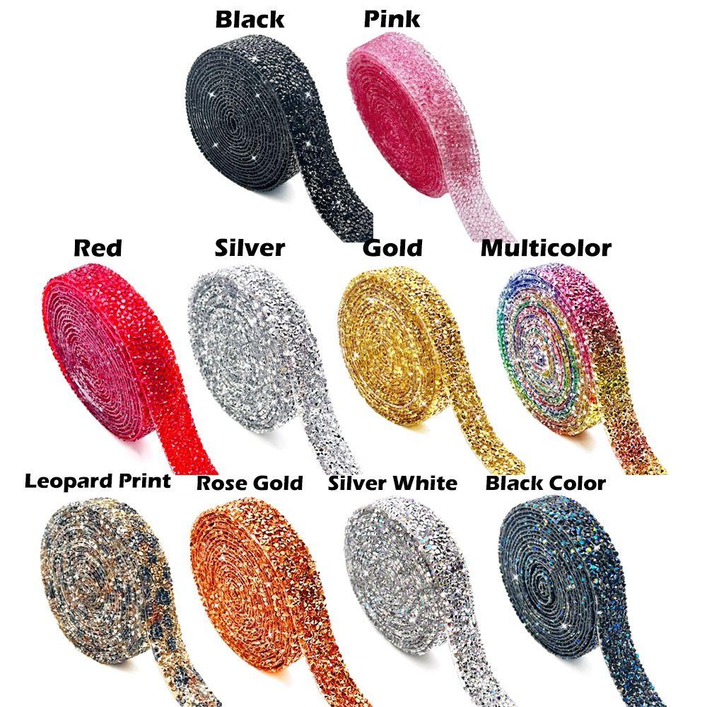 3cm Breedte Hars Strass Strip 3 Yard Lengte Hitte Smeltlijm Zelfklevende Diamant Sticker Hot Fix Strijkbaar