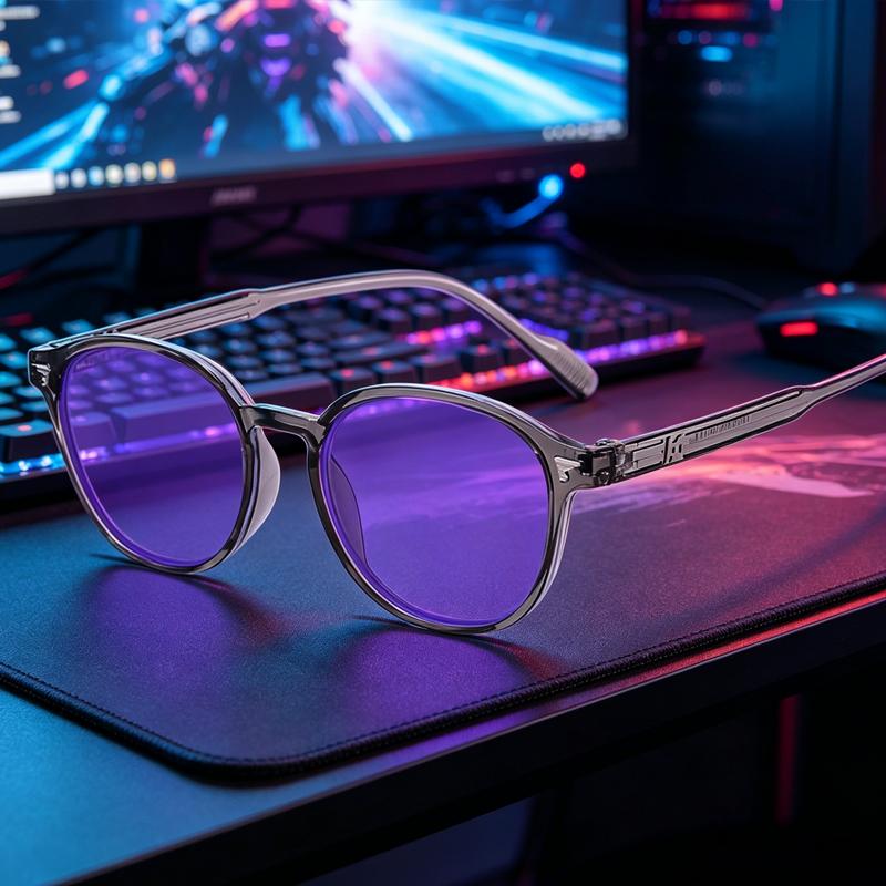 Occhiali Blocca Luce Blu con Lente Viola Tè Blu per Uomo Resistenti ai Raggi UV Occhiali da Gioco per Protezione degli Occhi e Uso del Computer