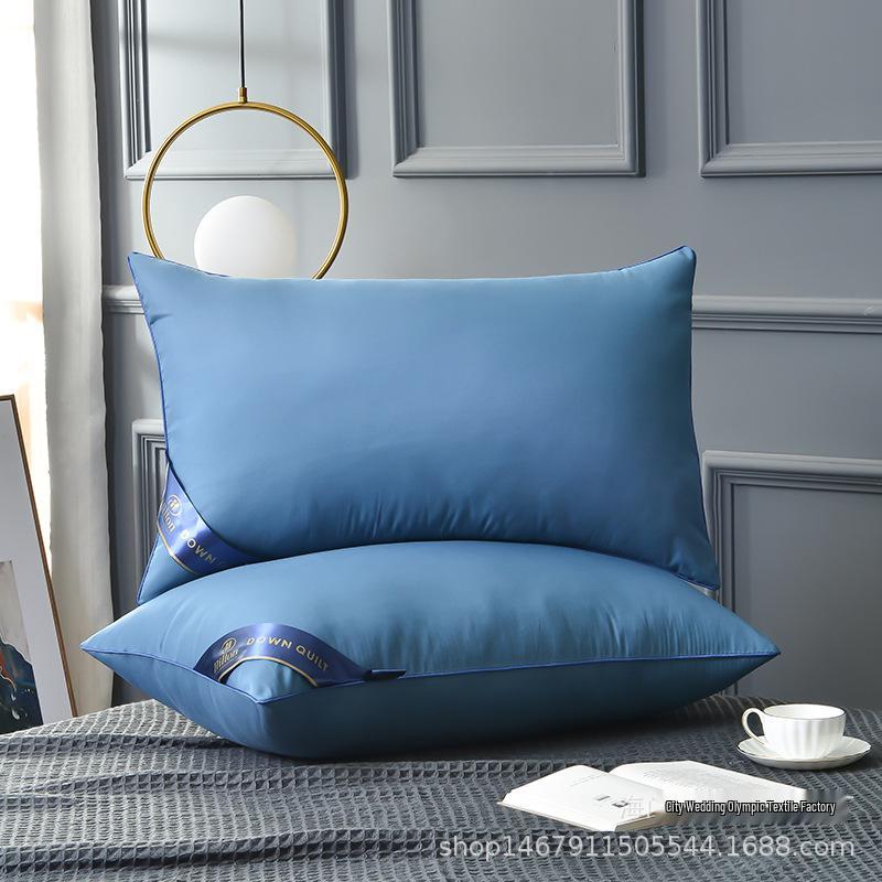 Luxury Feather Velvet High & Low Support Pillows - Neck Protection and Comfort Pair