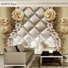 Photo 3D Gold Soft Shell Jewelry Floral Art Mural Modern Living Room Sofa Tv Background Mural Wallpaper