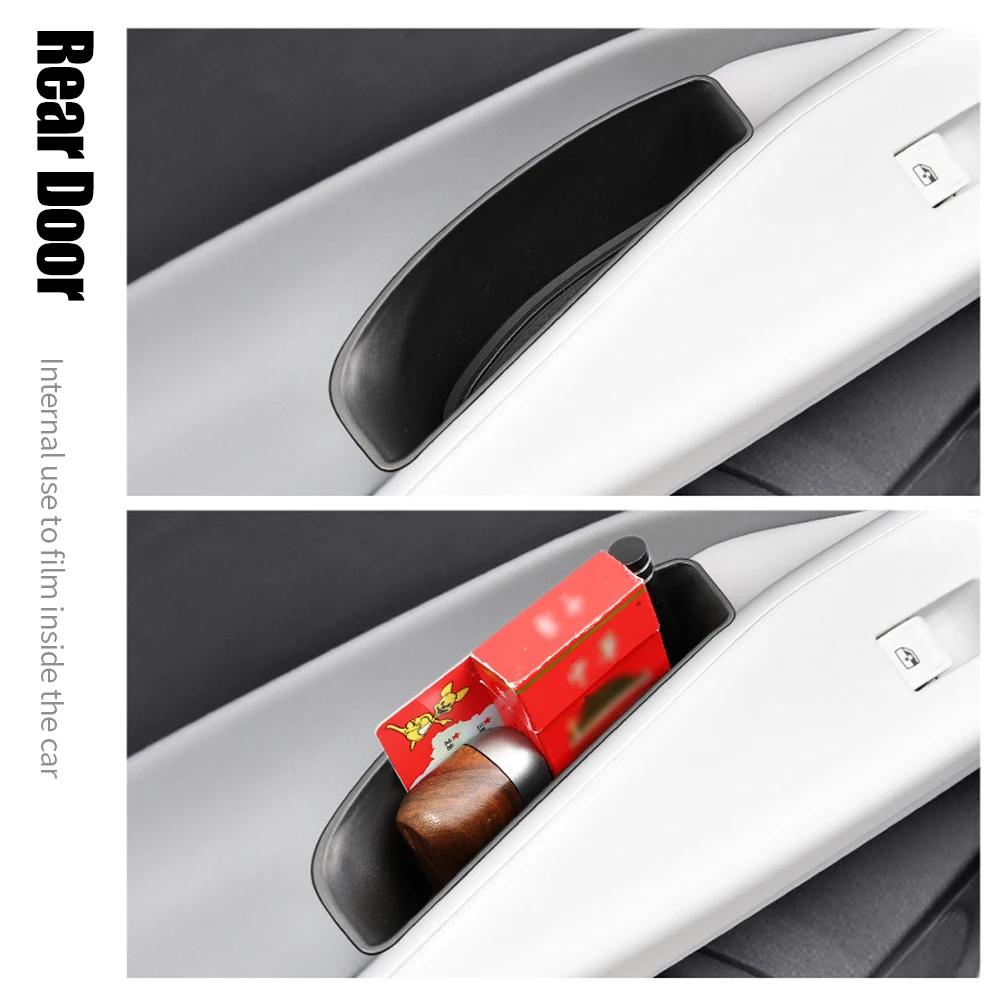 2Pcs Auto Türgriff Aufbewahrungsboxen Tür Armlehne Halter Fach Organizer Zubehör Für Volkswagen ID.3 ID.4X ID.4 CROZZ 2024