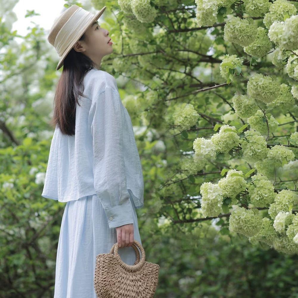 Hand Woven Straw Woven Handbag Large Tote Crossbody Shoulder Hand Woven Bag Boho Half-Moon Hollow Out Beach Bag Basket Tote