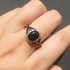 Platform Jewelry Genuine Zirconium Diamond Gold-Plated Black Diamond Ring