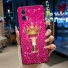 Phone Case For Motorola Edge 30 Lite/Motorola Edge 30 Neo 5G Black Case Shockproof Soft Fashion Letter Crown Cover