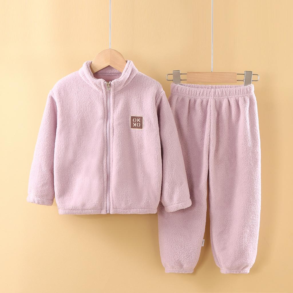 Winter Children's Home Clothing Warm Set , Two Piece Set For Boys And Girls