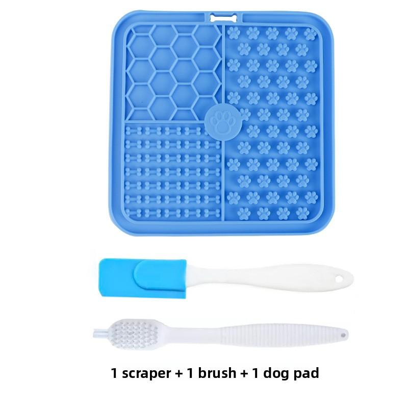 

Pet Lick Silicone Mat Brush Set Dog Bathing Distraction Bite Resistant Dog Sucker Food Training Dogs Pet Slow Food PlateNon-slip