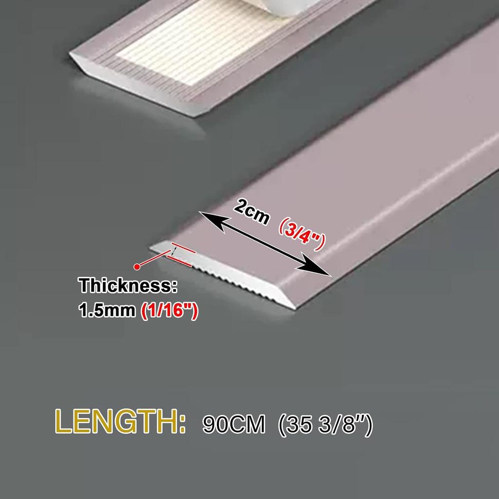 Floor Transition Strip Door Kitchen Bedroom, Door Edge Trim Strip for Tile/Carpet/Vinyl Flooring,Laminate Flooring Transition Strips,Self Adhesive