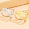 Geometric INS Style Exaggerated Irregular Open Stainless Steel Titanium Ring