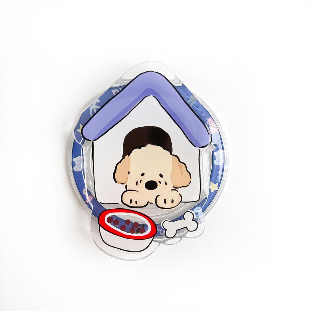 Cartoon Puppy Magnetic Phone Holder – Retractable Desktop Acrylic Stand