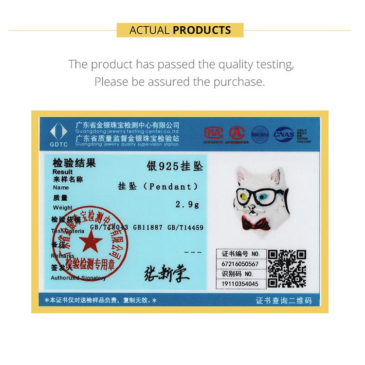 WOSTU 925 Sterling Silver Animal Pendant Cute White Cat Charm Beads Fit Original Bracelet Necklace For Women Jewelry