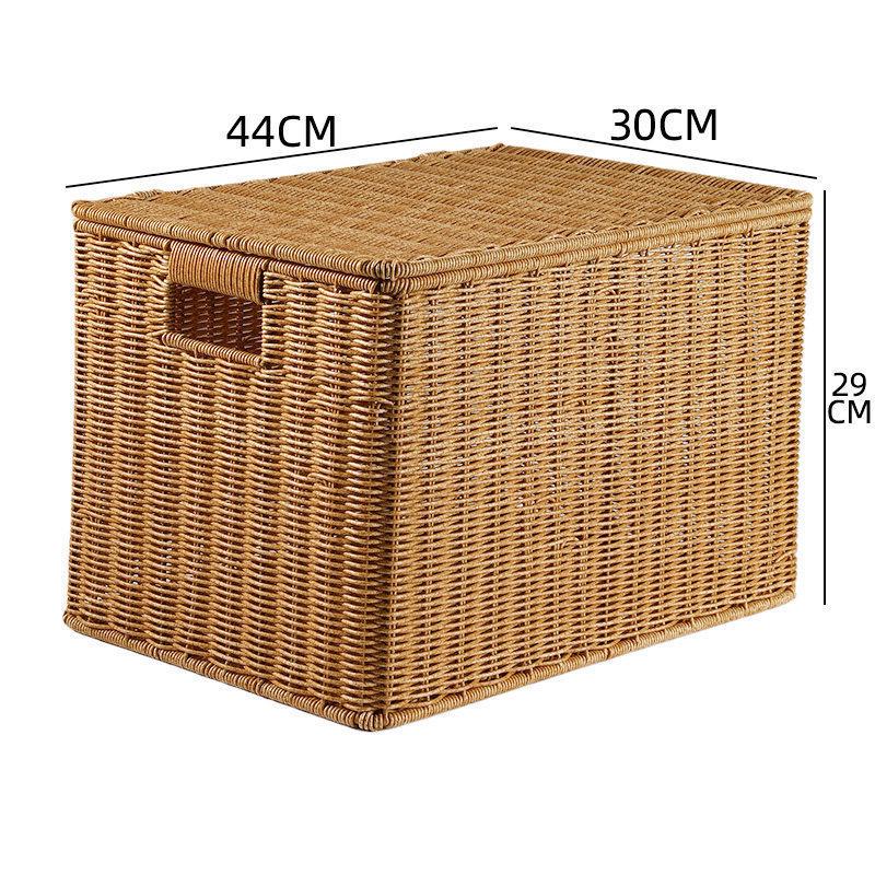 Extra großer Aufbewahrungskorb aus geflochtenem Rattanimitat mit Deckel für Kleidung