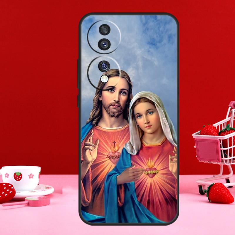מריה הבתולה וישו לכבוד מארז ל-Honor Magic 6 Pro 5 Lite 50 70 90 עבור Honor X8a X9a X7 X8 X9 X6a X7a X8b X9b כיסוי