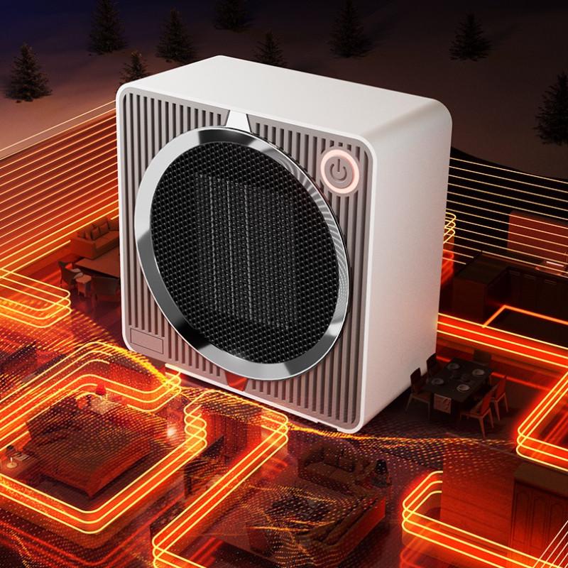 500W High Power PTC Heating Electric Heater Small Indoor Heating Fan Household Rapid Heating Desktop Warmer