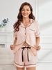 Dam Sommar Pyjamas Set: Kortärmad enfärgad hemmashorts
