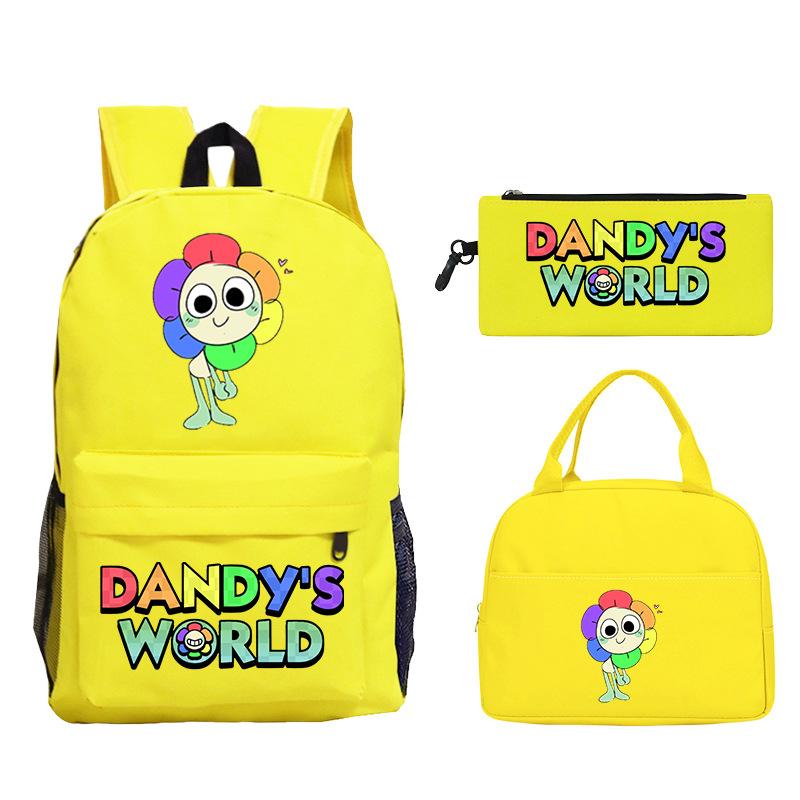 Dandy's World Game Merchandise Printed Primary and Secondary School Schoolbag Three-piece Set Foreign Trade Popular Children's Backpack