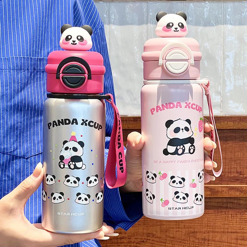 Panda Kids Thermos Cup With Lockable Lid And Large Capacity For School Use