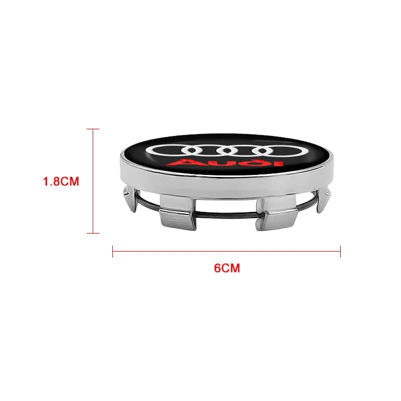 Car Emblem Wheel Center Hub Caps Stickers Car Rim Cover Accessories For Audi S8 TT A4L A6L RS3 RS4 RS5 RS6 C6 S3 S4 S5 S6 S8 A7