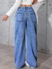 Jeans da Donna in Denim a Vita Alta Gamba Dritta Dolce Piccante - Pantaloni Lunghi Casual Sformati Snellenti