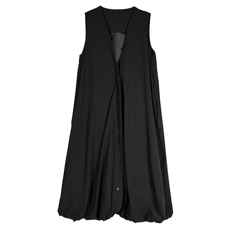 XITAO V-neck Single Breasted Dress  HQQ2450