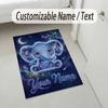 Elephant Theme Crystal Velvet Rug Personalized Custom Name Text Soft Floor Mat Home Decor