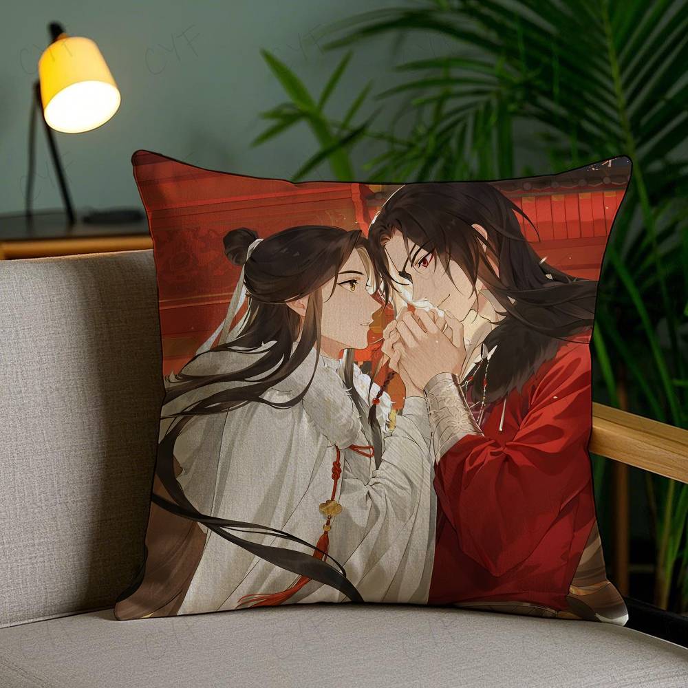 Anime H-Heaven Official'S B-Blessing Bl Pillow Case Anti-Dustmite Pillowcase Invisible Zipper Silky Short Plush Sofa Cushion Cov