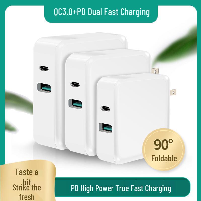 3C Certified Dual Port Charger with Fast Charging PD+QC3.0 for Apple & Android