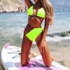 Women Split Bikini Sexy Leopard Print Swimwear Backless Swimsuit Bathing Suit