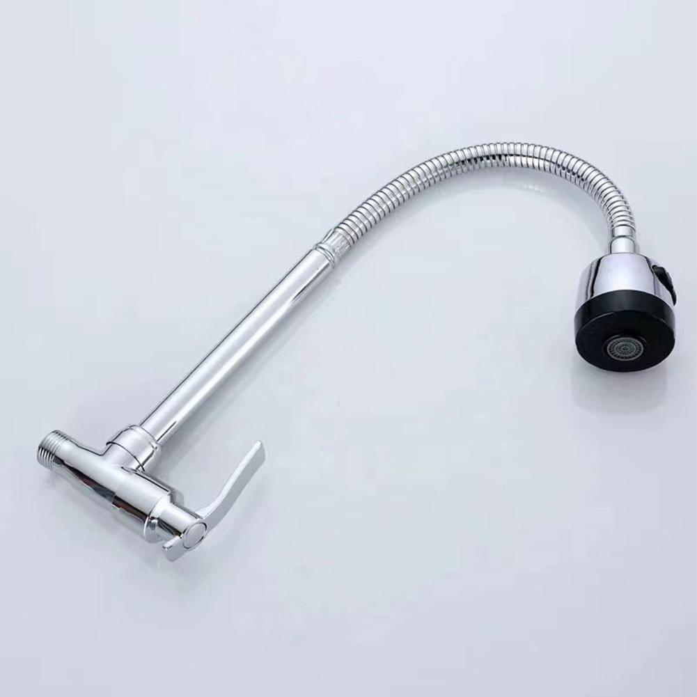 Kitchen Sink Faucet Wall Mounted Rotatable Cold Water Tap Retractable Sprayer Mop Pool Faucet Zinc Alloy Bathroom Taps