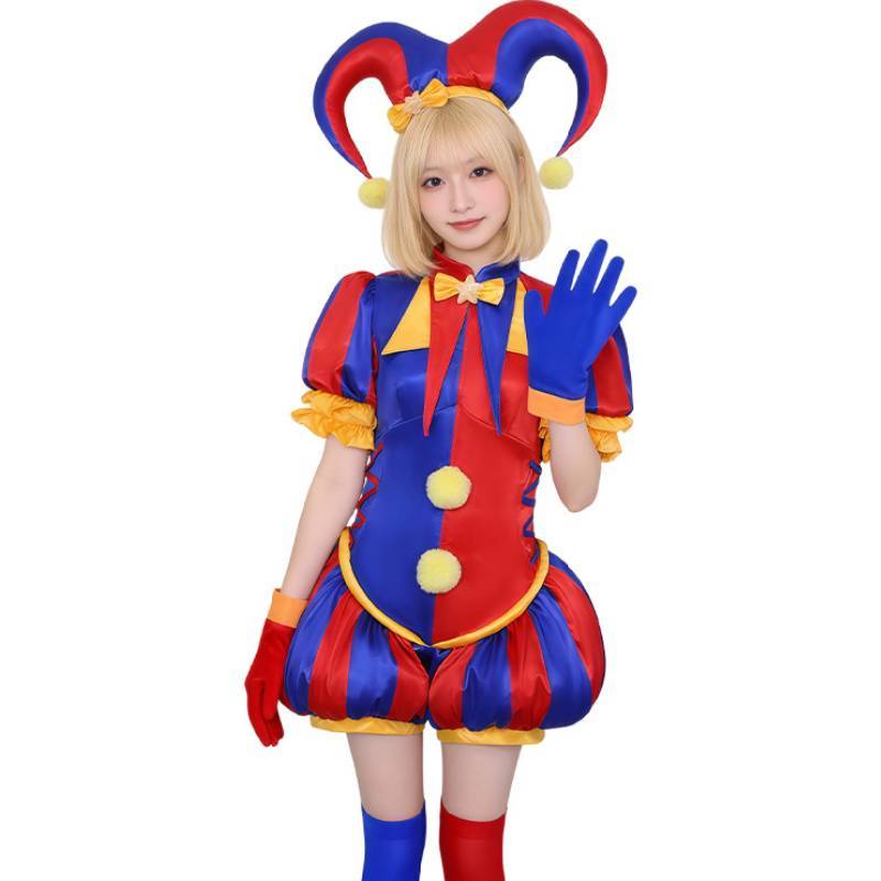 Das Erstaunliche Digitale Zirkus Pomni Cosplay Kostüm Aus Polyesterstoff Für Anime Convention Events