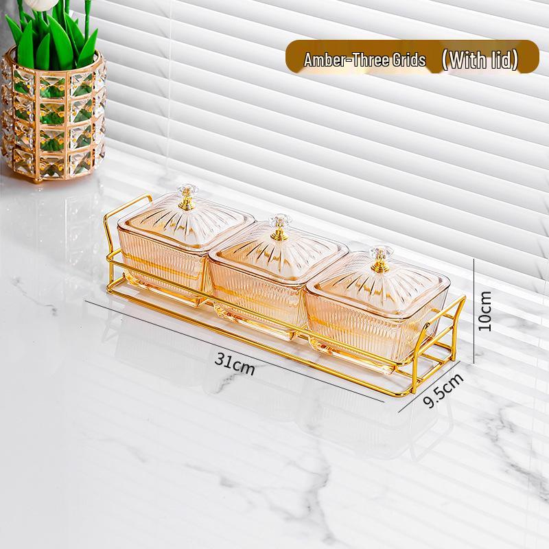 Luxury Multifunctional Fruit and Snack Compartment Plate for Home, Bar, and KTV