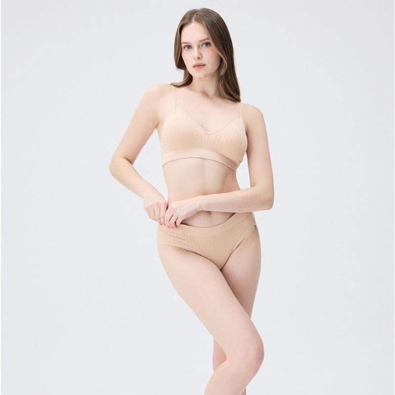 2nd Skin Seamless Silk Rib Camisole Bra Panty Set Dgwsu2100+dgwsu2101