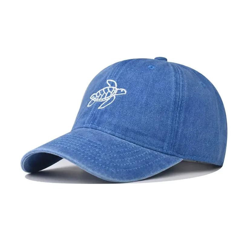 

Spring Cotton Cartoon Embroidery Casquette Baseball Cap Adjustable Outdoor Snapback Hats for Men and Women 86 55-60cm Adjustable небо синє кольору