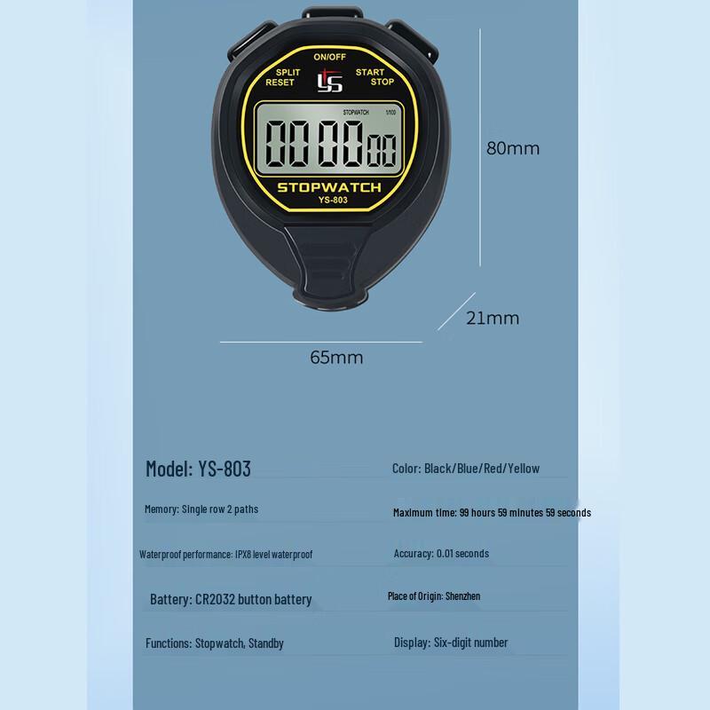 YS YS-803 Professional Waterproof Digital Stopwatch