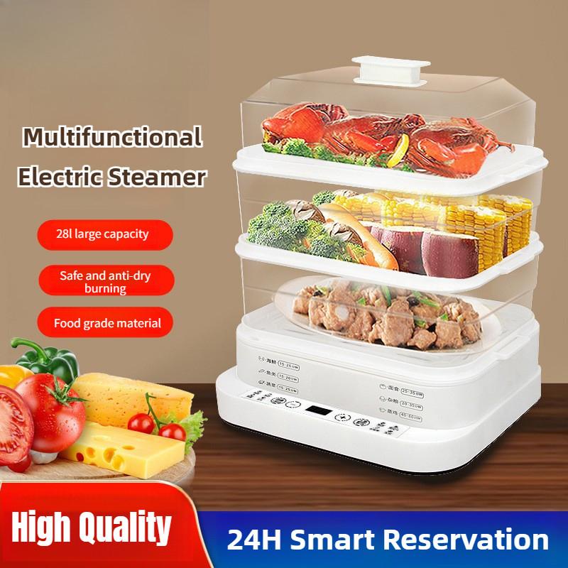 Large Capacity Electric Steamer Household Three-layer Steaming Pot Multifunctional Cooking Integrated Breakfast Machine