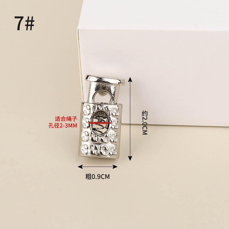 Metal Double-Hole Spring Buckle Pig Nose Buckle Trouser Foot Closure Elastic Buckle Down Jacket Sweater Rope Buckle