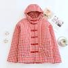 Black Plaid Hooded Cotton Clothes, Warm Cotton Clothes, Handmade Chinese Button-down Cotton-padded Jackets, Thickened Outing Jackets