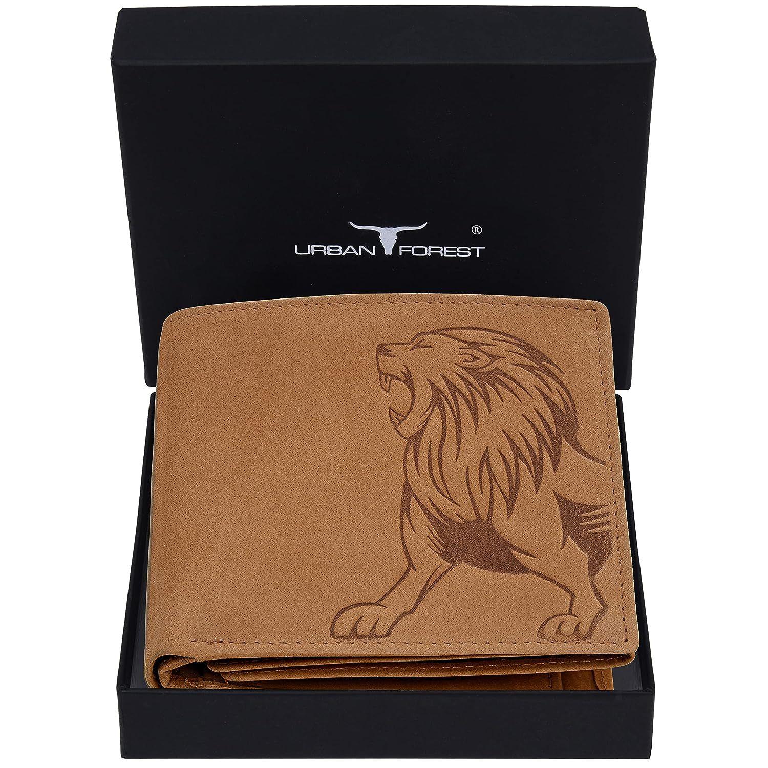 

URBAN FOREST Leo RFID Блокирующий винтажный синий кожаный кошелек для мужчин