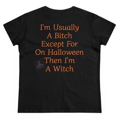 Halloween Tee, Women's Cotton Tshirt, Funny Halloween Shirt, Witch, Halloween