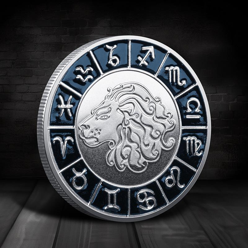 Zodiac Commemorative Medal, Constellation Coins, European and American Coins, Constellation Commemorative Coins, Lucky Coins, Zodiac Collection