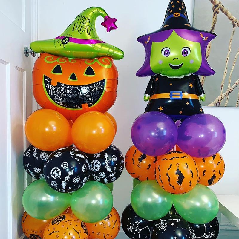 Halloween Pumpkin Ghost Tree Spider Foil Balloons for Outdoor Indoor Yard Halloween Party Kid Inflatable Toy Home Decor Supplies