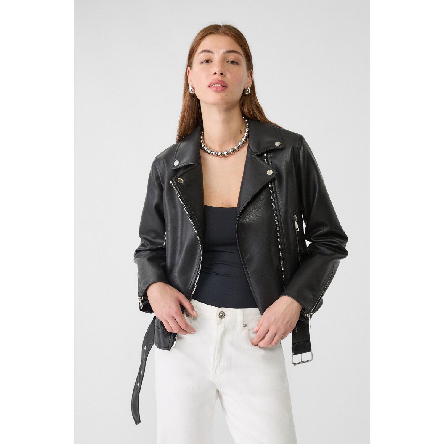 

Faux Leather Biker Jacket XS чорний