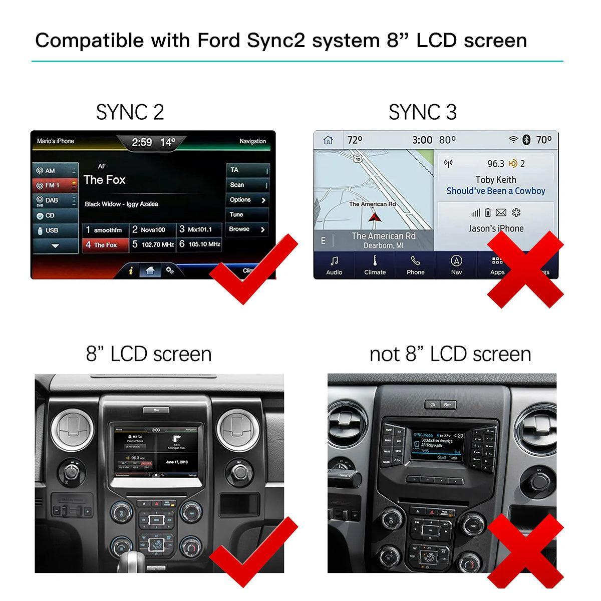 

CARABC Wireless Carplay Android Auto for Ford Sync2 System 2011-2016 Explorer Focus Fiesta C-max Edge F150 Fusion Taurus Decoder Ford Sync2-01
