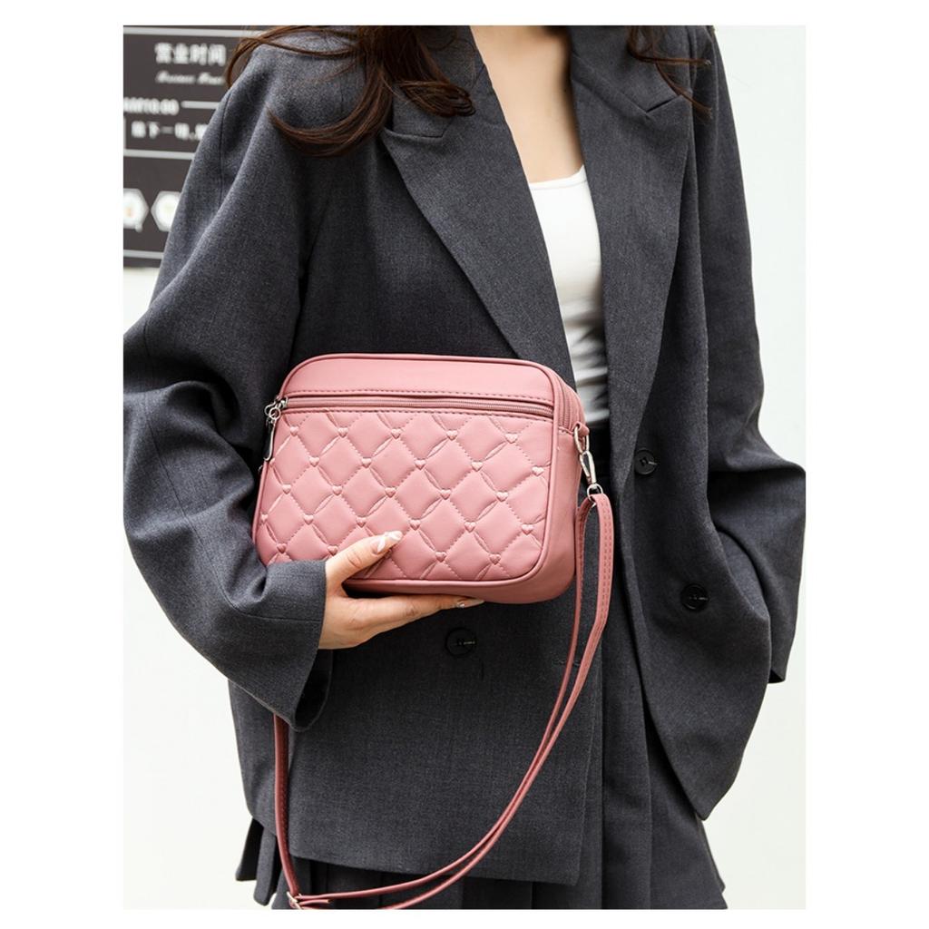 Ladies, Crossbody Bag, Multi-layer Bag, Embroidered Bag, Diamond Patterned Bag, Shoulder Bag, Women's Bag