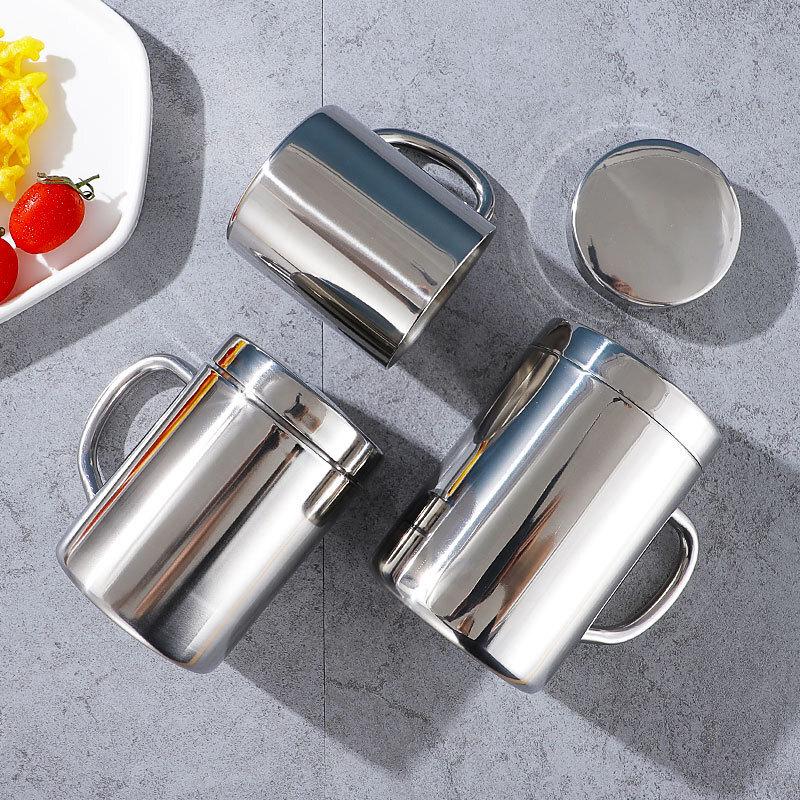 Lion Search 304 Stainless Steel Anti-scald Mug with Lid
