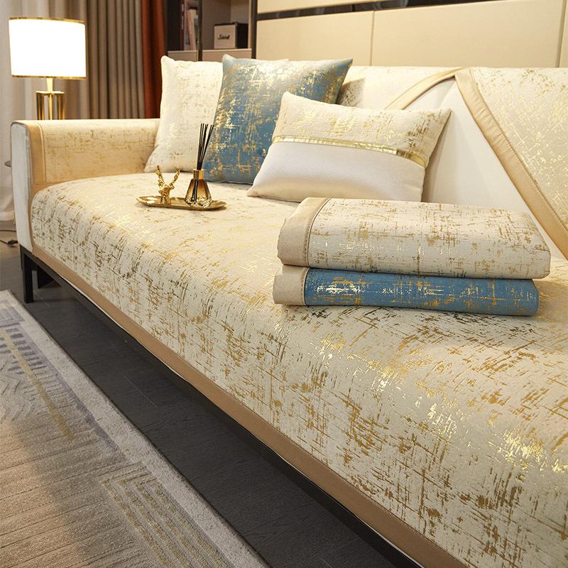 

Light Luxury Simple Sofa Cushion, Universal Fabric For All Seasons, Non-Slip Modern Solid Wood High-End Luxury Cover Towel, Seat Cushion 70*70cm