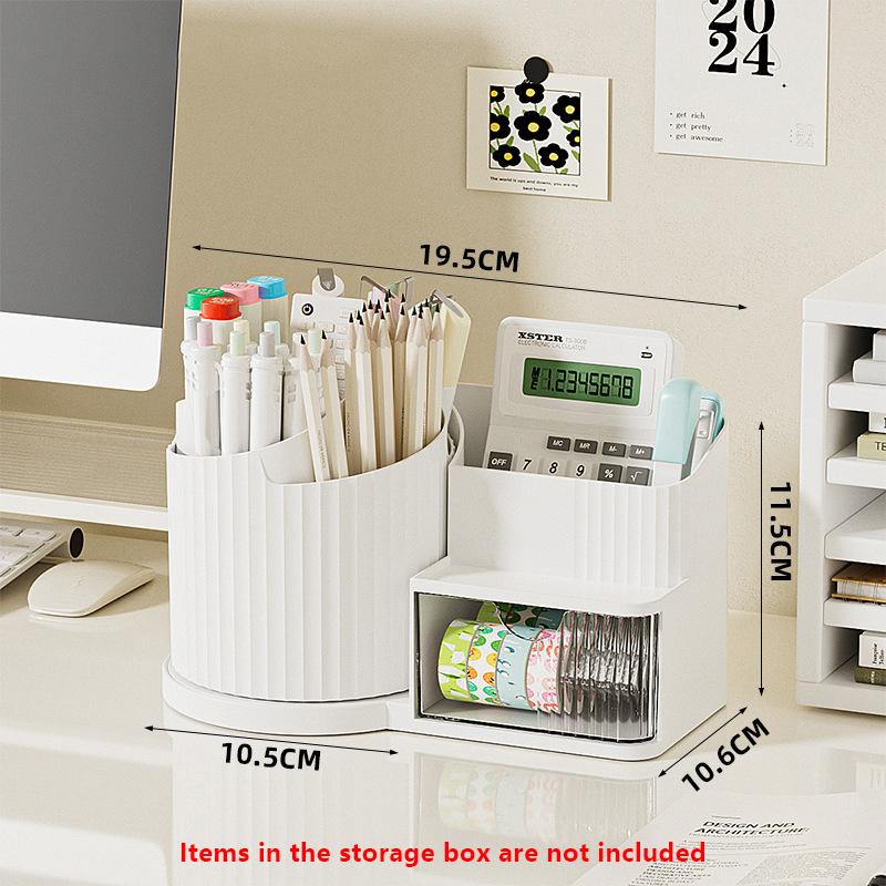 

Съемный вращающийся контейнер для ручек Многофункциональный классифицированный органайзер Подставка для ручек ABS Большая вместимость Коробка для кистей для макияжа Дом белый