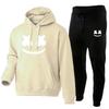 Marshmello Smile Face Hoodie Jogginghosen Set Unisex Oversized Lässig Winter Trainingsanzug