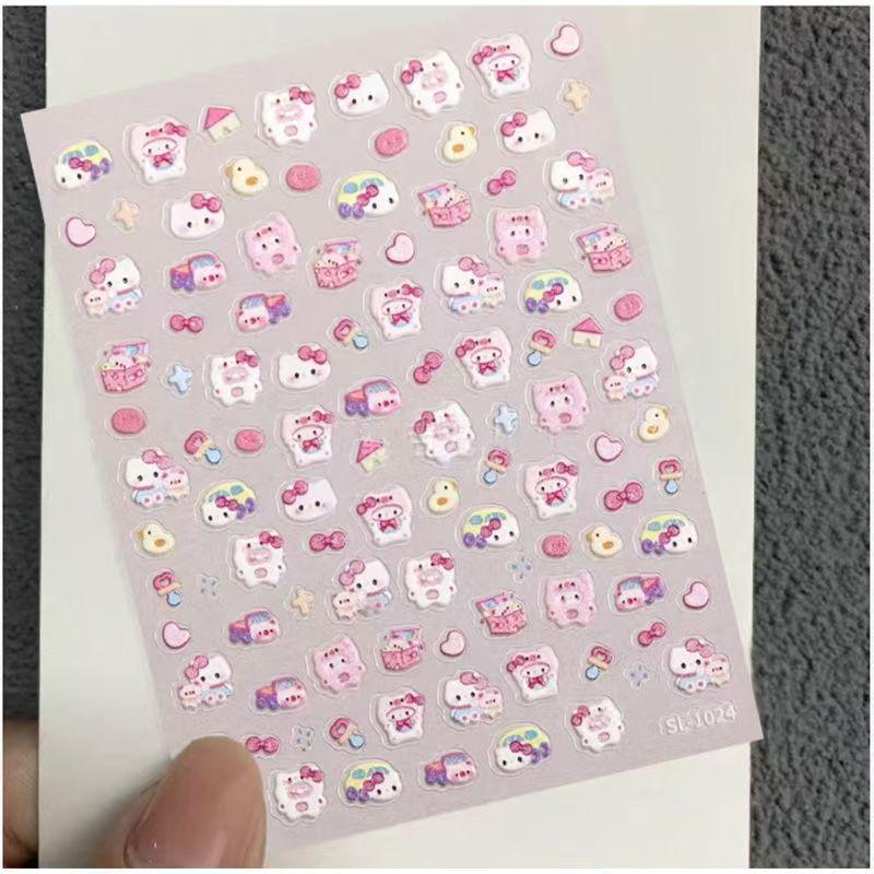 Hello Kitty 3D Embossed Cartoon Stickers - DIY Decorative