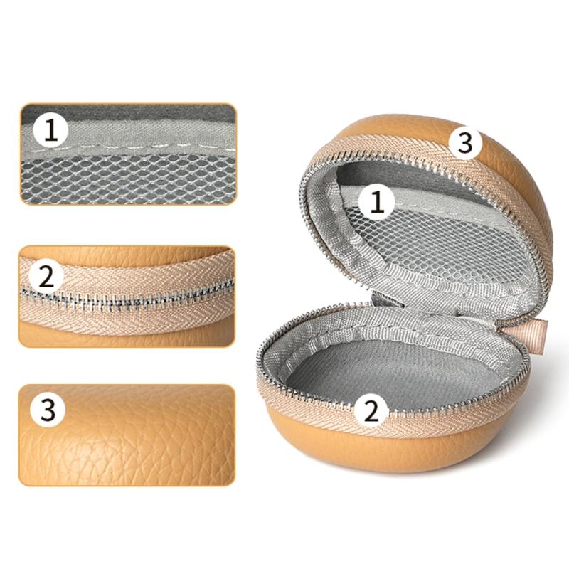 PU Leather Headsets Storage Case Bag DustProof With Mesh Pockets Shockproofs for iFLYBUDS Nano+ Headphones