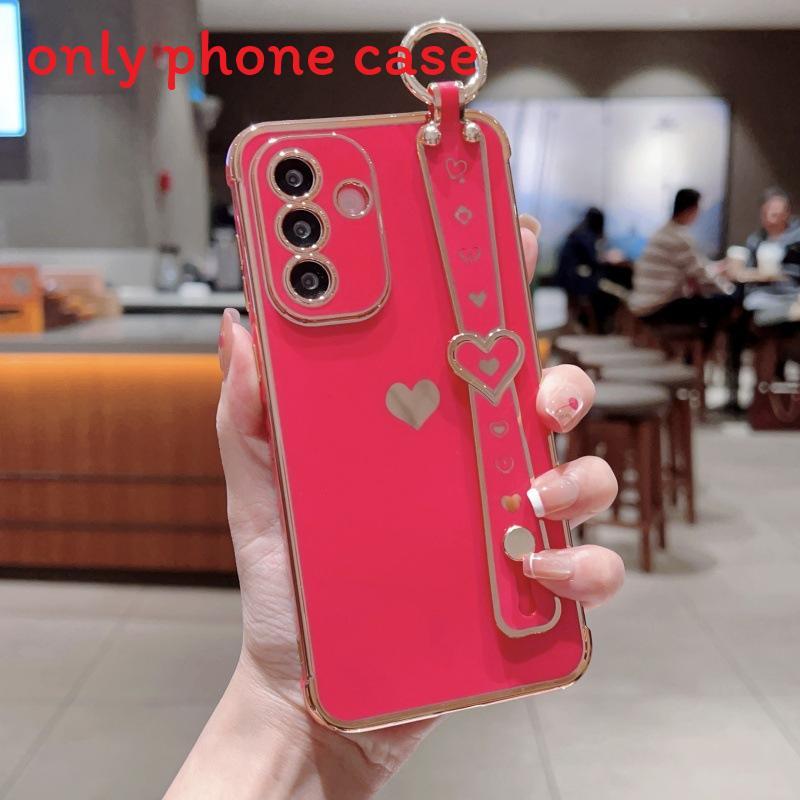 

Ультра S24 Чехол для телефона с рисунком сердечек любви и ремешком на запястье RoseRed